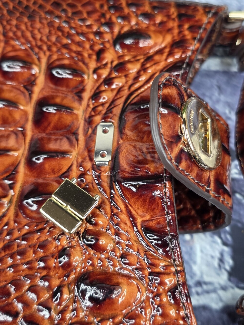 BRAHMIN Marley Small Leather Crossbody - Pecan Melbourne - Picture 7 of 9